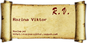 Rozina Viktor névjegykártya